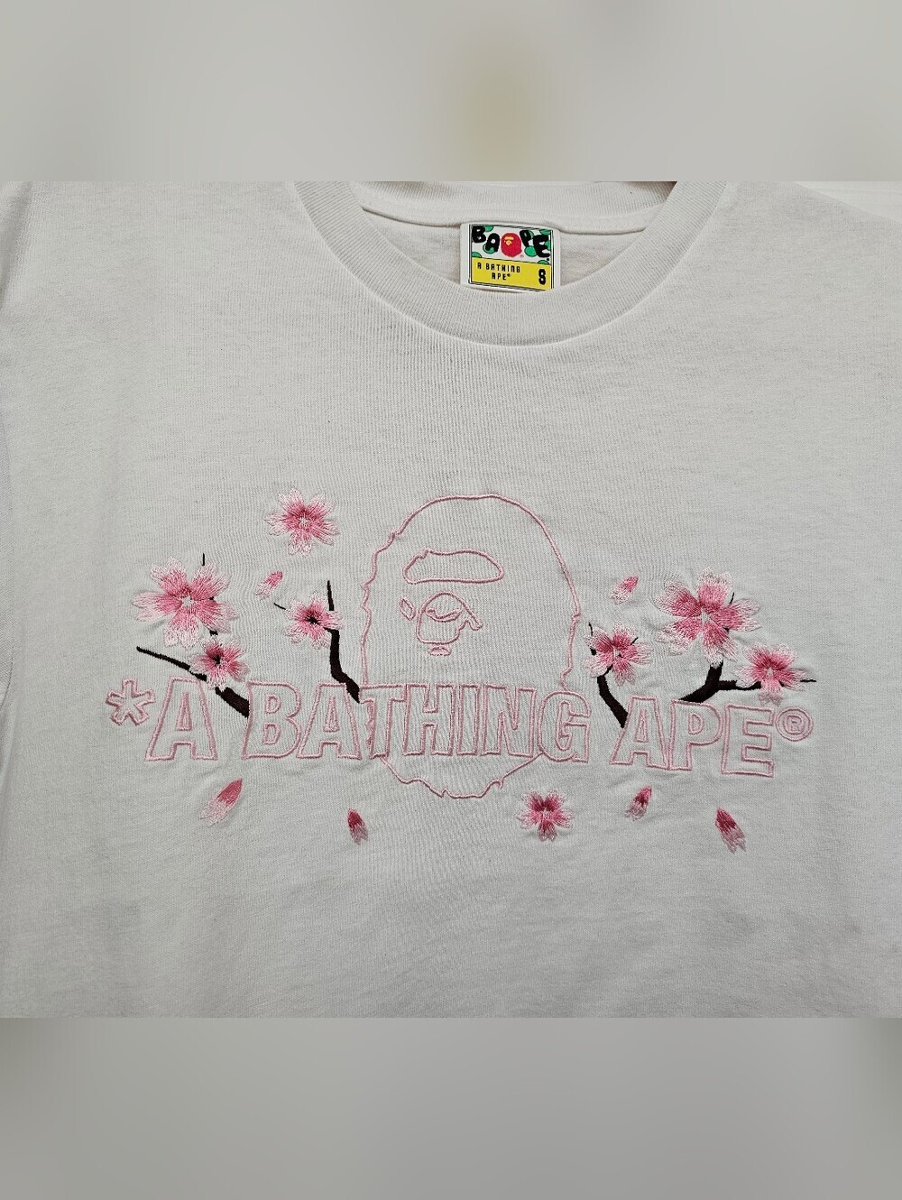 Bape A Bathing Ape White Cherry Blossom Logo T-Shirt Size S. - Picture 4 of 9